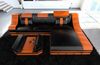 Couch Turino L Form in Leder - Echtleder - schwarz-orange - Rechts Bild 4