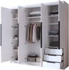 Drehtürenschrank vier¬türiger VIVO Kleiderschrank mit Schubladen und Metallgriffen. Bild 4