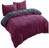 Visaggio Bettwäsche Teddyplüsch Winter Bettbezug Cord Optik, Fleece, 4 teilig, extra warm und kuschelig, Winterbettwäsche Cashmere Touch Bild 5