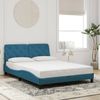 vidaXL Bettgestell mit LED ohne Matratze Blau 140x190 cm Samt 3213853 Bild 4