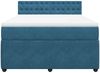 vidaXL Boxspringbett mit Matratze Blau 140x190 cm Samt 3287750 Bild 3