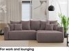 MEBLINI Schlafcouch mit Bettkasten - 260 x 160 x 78 cm - Braun Cordstoff - NAPLES - Kleines Ecksofa mit Schlaffunktion - Sofa mit Relaxfunktion und Kissen - Kleine Couch L-Form - Eckcouch Bild 3