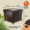 Casaria Beistelltisch, Polyrattan Akazienholz 45x45x40cm Wetterfest 80kg Belastbarkeit Garten Bild 4