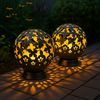 Gartenleuchte Solarlampe, LED Kugel schwarz, Schmetterling Bild 2