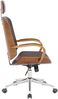 Bürostuhl Chefsessel KINGO - 118x70x70, Walnuss/Braun Kunstleder Metall Gestell ergonomische Bürostühle Homeoffice Stuhl mit Rollen Bild 3