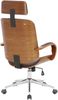 Bürostuhl Chefsessel KINGO - 118x70x70, Walnuss/Braun Kunstleder Metall Gestell ergonomische Bürostühle Homeoffice Stuhl mit Rollen Bild 4