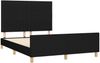 Doppelbett, Polsterbett mit Kopfteil Stoff Schwarz 140x190 cm Bild 4