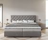 Boxspringbett Dream-Great Mikrofaser Grau 200x200 cm Bonell-Matratze PU-Topper Bild 2