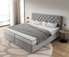 Boxspringbett Dream-Great Mikrofaser Grau 200x200 cm Bonell-Matratze PU-Topper Bild 4