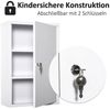 Kleankin Medizinschrank Erste-Hilfe-Schrank mit Schloss 3 Fächer (Medikamenteschrank, 1-St, Arzneischrank) Stahl Weiß 40 x 18 x 60 cm Bild 4