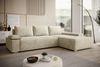 Ecksofa Linea, Couch L-Form, L-Sofa mit Schlaffunktion und Bettkasten, Sofa Rechts, Sofa Breitcord, 260 x 81 x 185 cm, Beige Bild 3