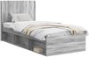 vidaXL Bettgestell mit Stauraum und Kopfteil Grau Sonoma 100x200 cm 3413890 Bild 2
