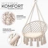 tillvex Hängesessel, beige, wetterfest mit Kissen, zum Aufhängen für Indoor & Outdoor, bis 150 kg belastbar Bild 2