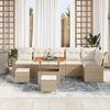 vidaXL Garten-Sofa-Set mit Kissen mit Speicher 9 pcs Beige und Creme 3364366 Bild 3