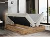 Boxspringbett mit Kopfteil und Topper, Polsterbett - NESSI - 140 x 200 cm - Beige Velvet - H3 - Topper Visco Bild 2