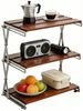 BlingBin Standregal Schreibtisch Regal, Camping-Klappregal mit 3 Ablagen Walnussfarben, Schreibtisch Regal / Mehrstufiges Klappregal 1-tlg, Klapptisch Holz Metall Ablage, Für Küche Bad Wohnzimmer Büro Camping Bild 5