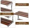 BlingBin Standregal Schreibtisch Regal, Camping-Klappregal mit 3 Ablagen Walnussfarben, Schreibtisch Regal / Mehrstufiges Klappregal 1-tlg, Klapptisch Holz Metall Ablage, Für Küche Bad Wohnzimmer Büro Camping Bild 3