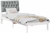 vidaXL Bettgestell mit gepolstertem Kopfteil Weiß 75 x 190 cm 878863 Bild 3