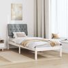 vidaXL Bettgestell mit gepolstertem Kopfteil Weiß 75 x 190 cm 878863 Bild 4