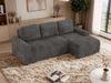 Ecksofa NESSARO L mit Schlaffunktion und Bettkasten, Bonellfederkern, Stauraum, L-förmiges Sofa, DL-System, lose Kissen - Grau Cord - Rechts Seite Seite Bild 4