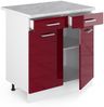Küchenunterschrank R-Line Rot Hochglanz 80 cm , AP Marmor Vicco Bild 4