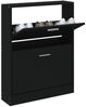 vidaXL Schuhschrank Schwarz 59x17x81 cm Holzwerkstoff 342536 Bild 3