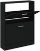 vidaXL Schuhschrank Schwarz 59x17x81 cm Holzwerkstoff 342536 Bild 2
