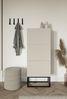 Selsey 'Veldio' Schuhschrank mit 3 Klappen, greige mit schwarzem Metallgestell, ca. 125 x 50 x 30 cm Bild 2