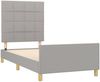 Einzelbettgestell Design für Erwachsene ohne Matratze Hellgrau 80x200 cm Stoff d4979e Bild 4