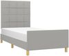 Einzelbettgestell Design für Erwachsene ohne Matratze Hellgrau 80x200 cm Stoff d4979e Bild 3