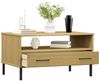vidaXL Couchtisch OSLO mit Metallbeinen Braun 85x50x45 cm Massivholz 351033 Bild 3