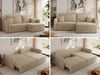 L-förmiges Ecksofa mit Armlehnen, für das Wohnzimmer, Schlaffunktion und Bettkästen, Wellenfeder am Sitz, losen Kissen - MESTO - Beige Plüschstoff - rechte Seite Bild 2