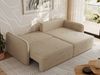 L-förmiges Ecksofa mit Armlehnen, für das Wohnzimmer, Schlaffunktion und Bettkästen, Wellenfeder am Sitz, losen Kissen - MESTO - Beige Plüschstoff - rechte Seite Bild 4