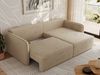 L-förmiges Ecksofa mit Armlehnen, für das Wohnzimmer, Schlaffunktion und Bettkästen, Wellenfeder am Sitz, losen Kissen - MESTO - Beige Plüschstoff - rechte Seite Bild 3