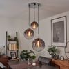 hofstein Hängeleuchte »Arola« runde Hängelampe aus Metall in chrom, ohne Leuchtmittel, mit Schirm Rauchglas, E27 (verstellbar) Bild 5