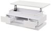 BlingBin Couchtisch Sofatisch kaffeetisch mit 2 Schublade, Hochglanz-Beistelltisch mit LED (Satztisch, 1-St, 100 x 50 x 40 cm), Wohnzimmertisch mit verstecktem Stauraum, Weiß, Spanplatte Bild 4
