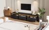 TV-Schrank B 200 x T 40 x H 42 cm aus Spanplatte, schwarze Marmor-Optik, 3 Schubladen Bild 3