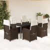 vidaXL 7-tlg. Garten-Essgruppe mit Kissen Braun Poly Rattan 3212345 Bild 1