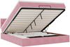 vidaXL Ottomane Bett mit Matratze & LEDs Rosa 180x200 cm Samt 3312715 Bild 2