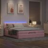 vidaXL Ottomane Bett mit Matratze & LEDs Rosa 180x200 cm Samt 3312715 Bild 3