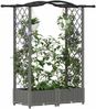 vidaXL Hochbeet mit Rankgitter und Dach Hellgrau 124 x 40 x 123 cm PP 42032575 Bild 3