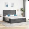 vidaXL Ottoman-Bett mit Matratzen Dunkelgrau 180x200 cm Stoff 3313735 Bild 3