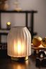 LEONARDO LED Dekolicht Silenzio, aus grauem Glas mit goldenem Sockel Bild 2