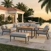 i@home Gartenlounge-Set, (6-tlg), für Acht Personen, mit Holztisch, Wetterfeste, aus Eisen Bild 5