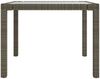 Gartentisch, Balkontisch, Esstisch 90 x 90 x 75 cm Gehärtetes Glas Poly Rattan Grau Bild 4