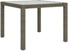 Gartentisch, Balkontisch, Esstisch 90 x 90 x 75 cm Gehärtetes Glas Poly Rattan Grau Bild 2