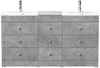 Stand Doppel Badmöbel Vitro Klassik inkl. Glasbecken SoftClose beton : Beton Bild 5