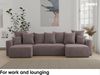 MEBLINI Schlafcouch mit Bettkasten - 312x142x73cm - Braun Cordstoff - DAVE - Ecksofa mit Schlaffunktion - Sofa mit Relaxfunktion und Kopfstützen - Couch U-Form - Eckcouch - Wohnlandschaft Bild 3