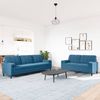 vidaXL 2-tlg. Sofagarnitur mit Kissen und Nackenrollen Blau Samt 3278500 Bild 3
