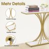 BarberPub Konsolentisch Schmal, Eingangstisch Holz Metallgestell, Flurtisch mit 2 Ebenen, Moderner Beistelltisch für Flur, Wohnzimmer, Vorzimmer, Eingang, Foyer, Marmor-Weiß Gold, 30x100x80,5cm, 2226 Bild 4